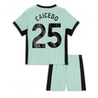 Fotballdrakt Barn Chelsea Moises Caicedo #25 Tredjedraktsett 2023-24 Kortermet (+ Korte bukser)